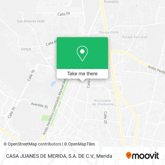 CASA JUANES DE MERIDA, S.A. DE C.V. map