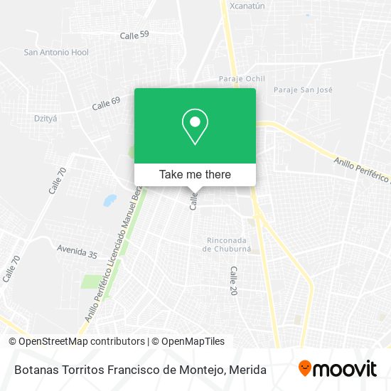 Mapa de Botanas Torritos Francisco de Montejo