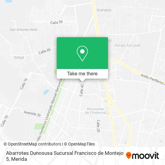 Mapa de Abarrotes Dunosusa Sucursal Francisco de Montejo 5