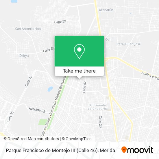 Mapa de Parque Francisco de Montejo III (Calle 46)