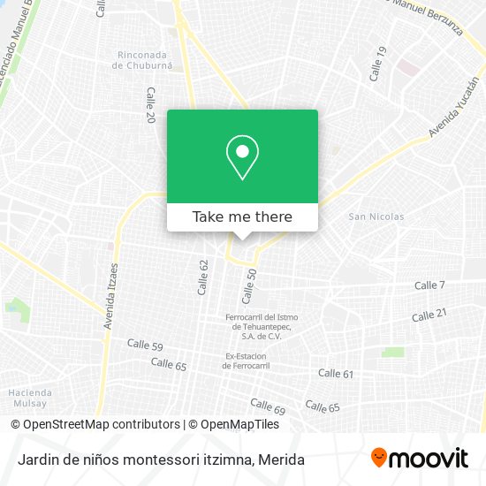 Jardin de niños montessori itzimna map
