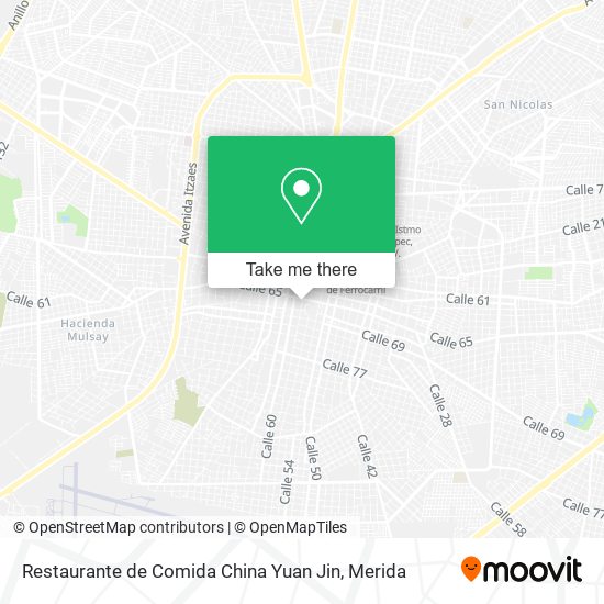 Mapa de Restaurante de Comida China Yuan Jin