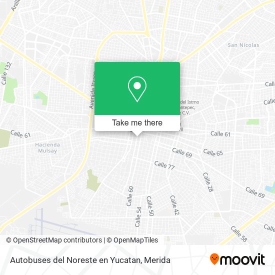 Autobuses del Noreste en Yucatan map