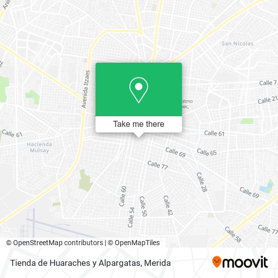 Tienda de Huaraches y Alpargatas map