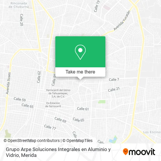 Mapa de Grupo Arpe Soluciones Integrales en Aluminio y Vidrio