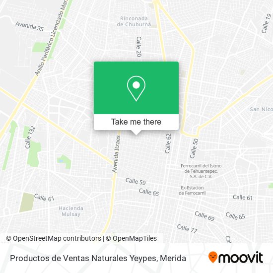 Productos de Ventas Naturales Yeypes map