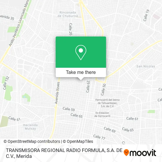 TRANSMISORA REGIONAL RADIO FORMULA, S.A. DE C.V. map