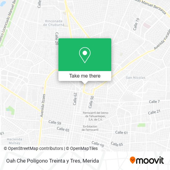 Mapa de Oah Che Polígono Treinta y Tres