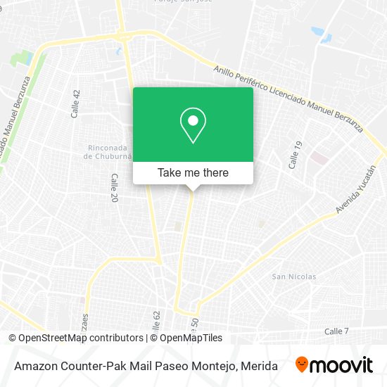 Amazon Counter-Pak Mail Paseo Montejo map