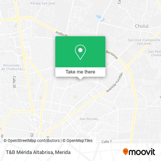Mapa de T&B Mérida Altabrisa