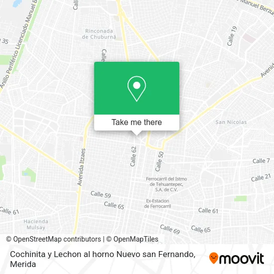Mapa de Cochinita y Lechon al horno Nuevo san Fernando