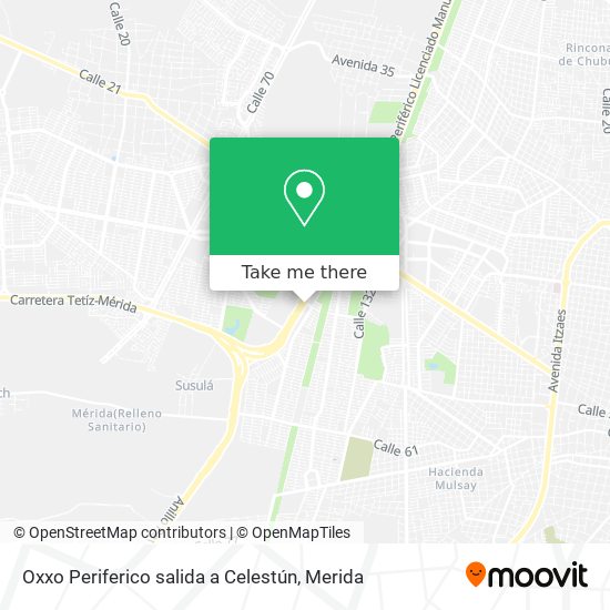 Mapa de Oxxo Periferico salida a Celestún
