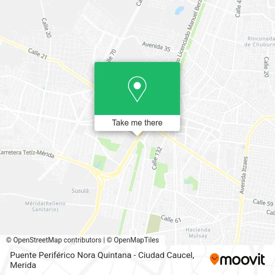 Mapa de Puente Periférico Nora Quintana - Ciudad Caucel