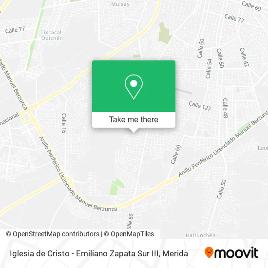 Mapa de Iglesia de Cristo - Emiliano Zapata Sur III