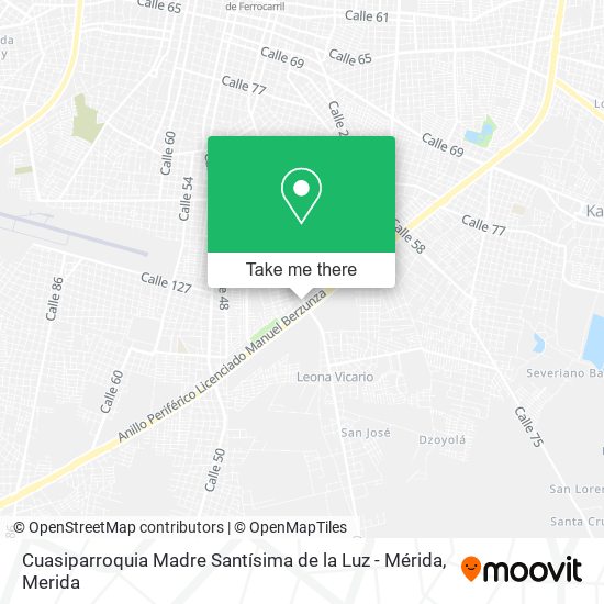 Mapa de Cuasiparroquia Madre Santísima de la Luz - Mérida