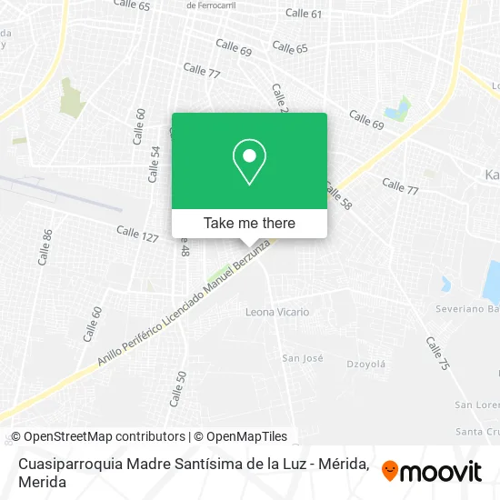 Cuasiparroquia Madre Santísima de la Luz - Mérida map