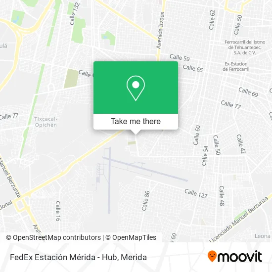 Mapa de FedEx Estación Mérida - Hub