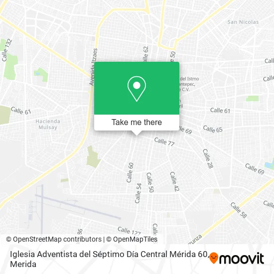 Mapa de Iglesia Adventista del Séptimo Día Central Mérida 60