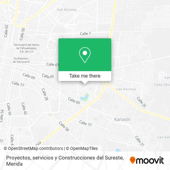 Proyectos, servicios y Construcciones del Sureste map