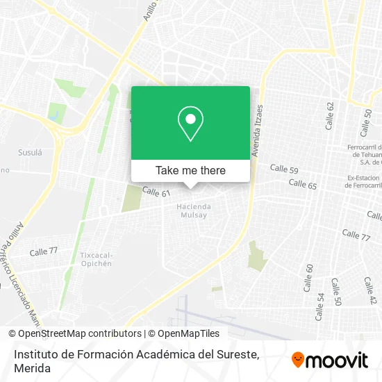 Mapa de Instituto de Formación Académica del Sureste