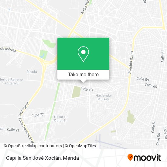 Capilla San José Xoclán map