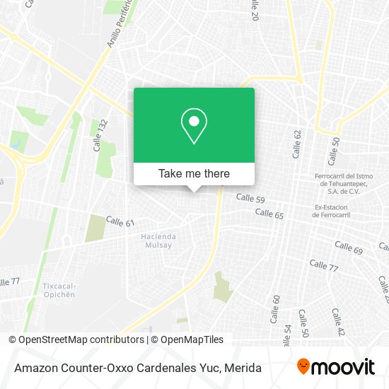 Mapa de Amazon Counter-Oxxo Cardenales Yuc