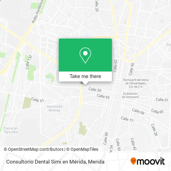 Mapa de Consultorio Dental Simi en Mérida