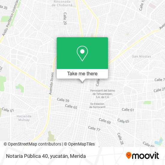 Mapa de Notaría Pública 40, yucatán