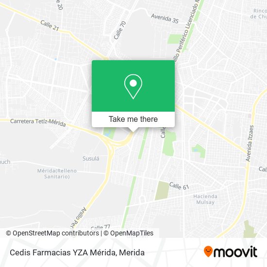 Mapa de Cedis Farmacias YZA Mérida