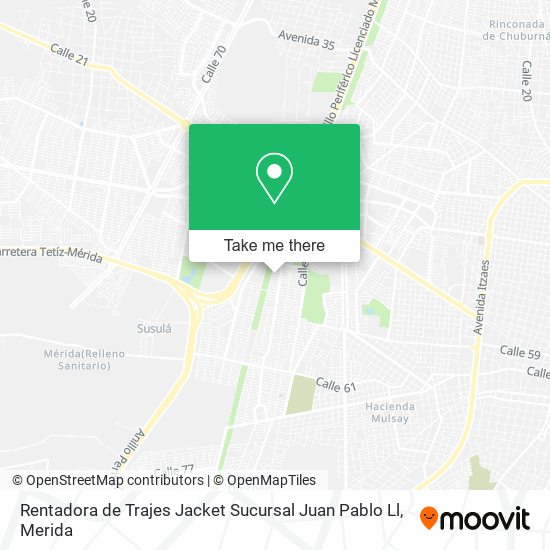 Rentadora de Trajes Jacket Sucursal Juan Pablo Ll map