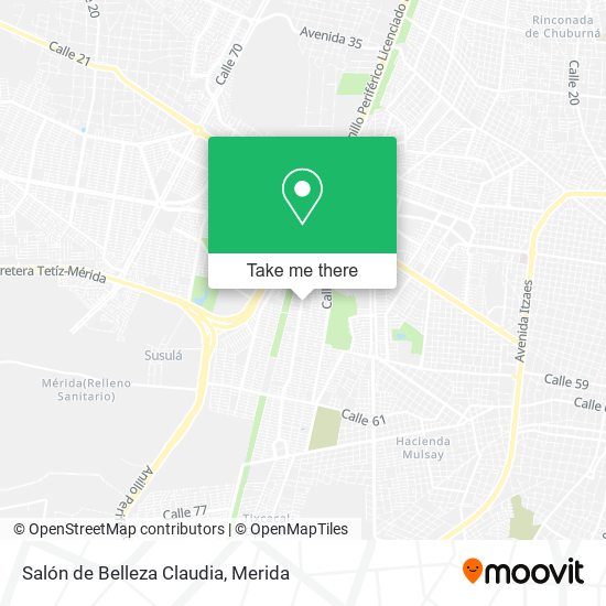 Mapa de Salón de Belleza Claudia