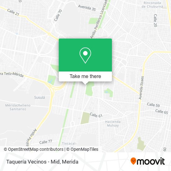 Mapa de Taquería Vecinos - Mid
