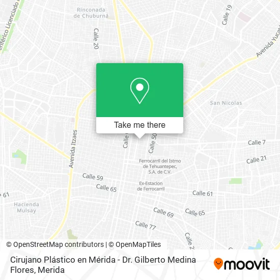 Mapa de Cirujano Plástico en Mérida - Dr. Gilberto Medina Flores