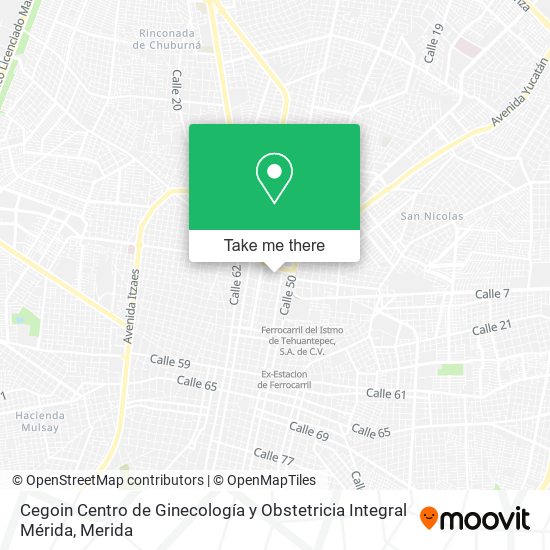 Mapa de Cegoin Centro de Ginecología y Obstetricia Integral Mérida