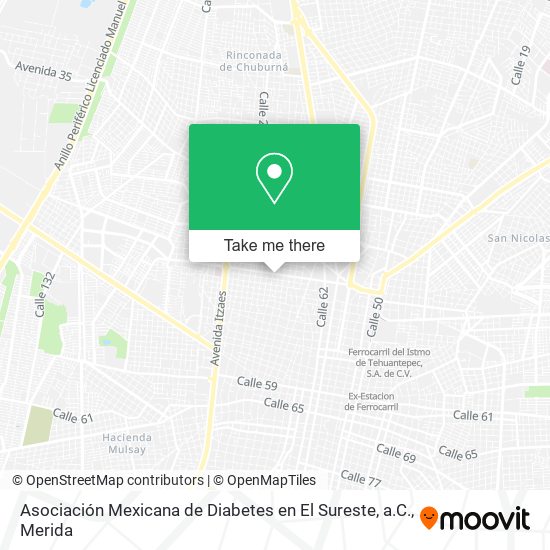 Asociación Mexicana de Diabetes en El Sureste, a.C. map