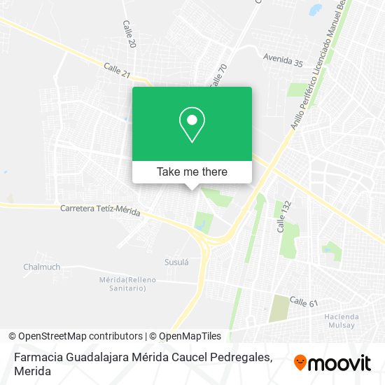 Farmacia Guadalajara Mérida Caucel Pedregales map