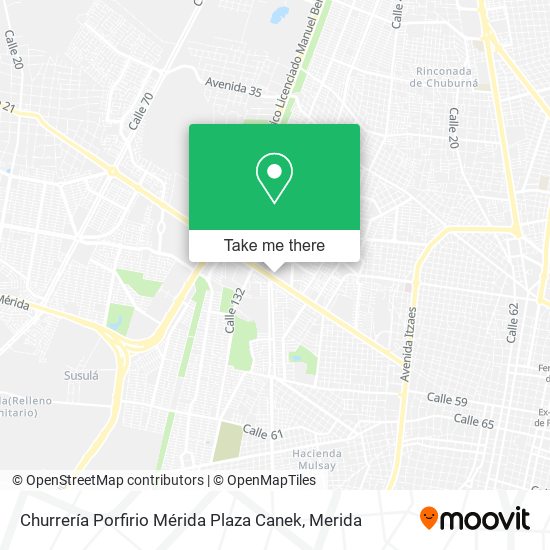 Mapa de Churrería Porfirio Mérida Plaza Canek