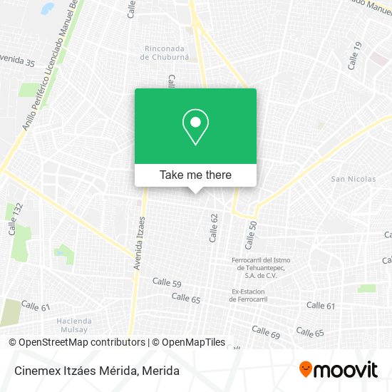 Cinemex Itzáes Mérida map