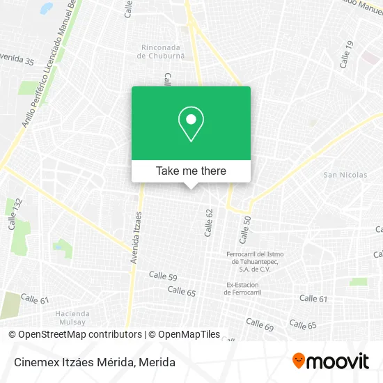 Mapa de Cinemex Itzáes Mérida