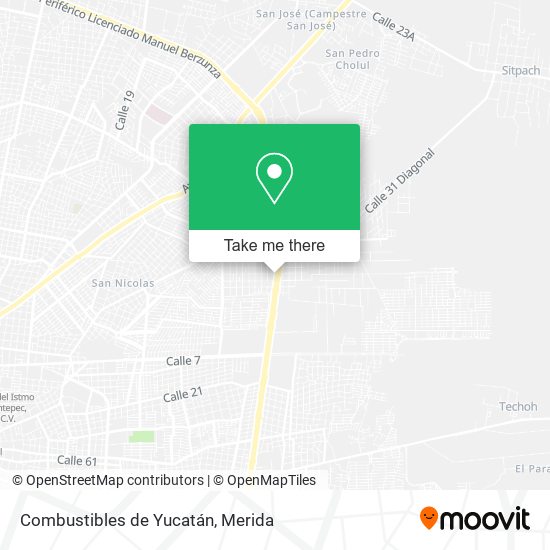 Combustibles de Yucatán map