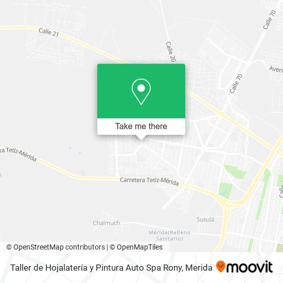 Mapa de Taller de Hojalatería y Pintura Auto Spa Rony
