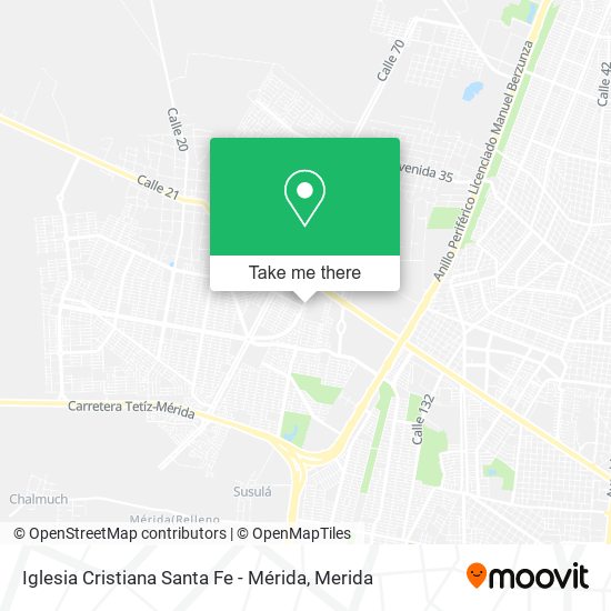 Mapa de Iglesia Cristiana Santa Fe - Mérida