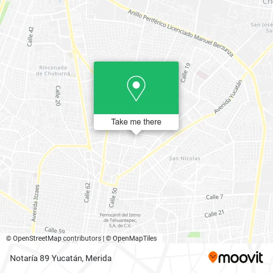 Mapa de Notaría 89 Yucatán
