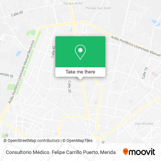 Consultorio Médico. Felipe Carrillo Puerto map