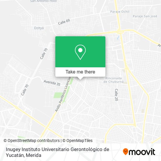 Inugey Instituto Universitario Gerontológico de Yucatán map
