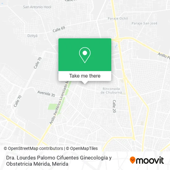 Dra. Lourdes Palomo Cifuentes Ginecología y Obstetricia Mérida map