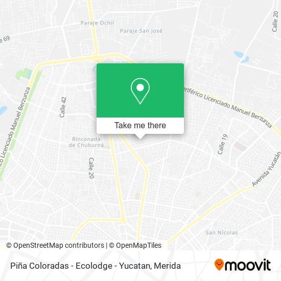 Piña Coloradas - Ecolodge - Yucatan map