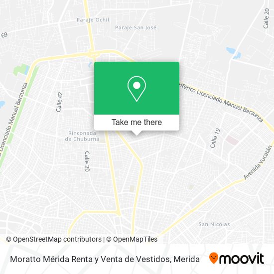 Mapa de Moratto Mérida Renta y Venta de Vestidos