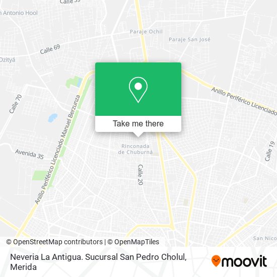 Neveria La Antigua. Sucursal San Pedro Cholul map