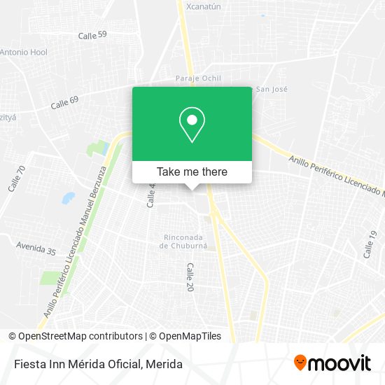 Mapa de Fiesta Inn Mérida Oficial